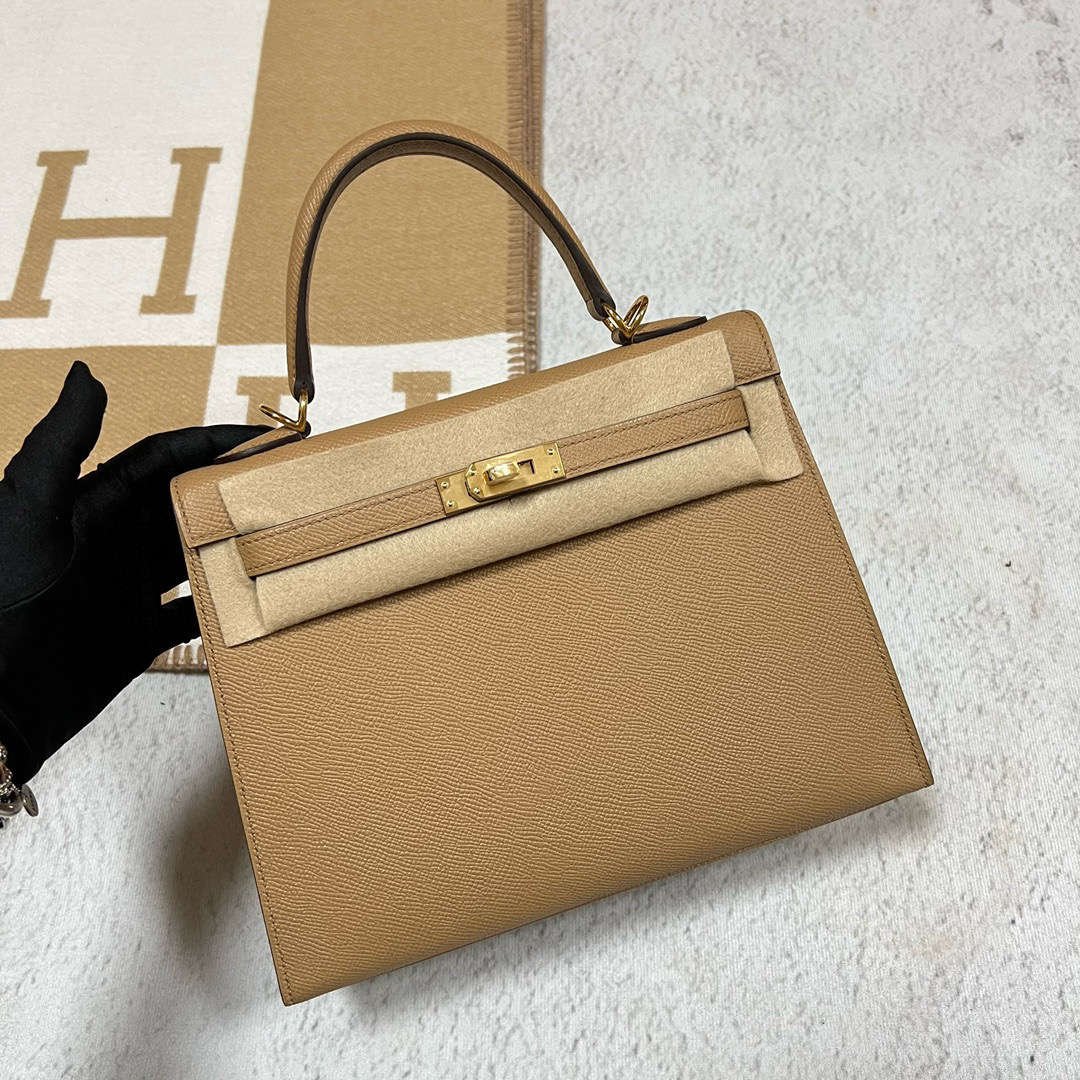Uncle Bench Hermes Kelly Epsom 0M Tea color Gold Hardware 25cm Full Handmade
