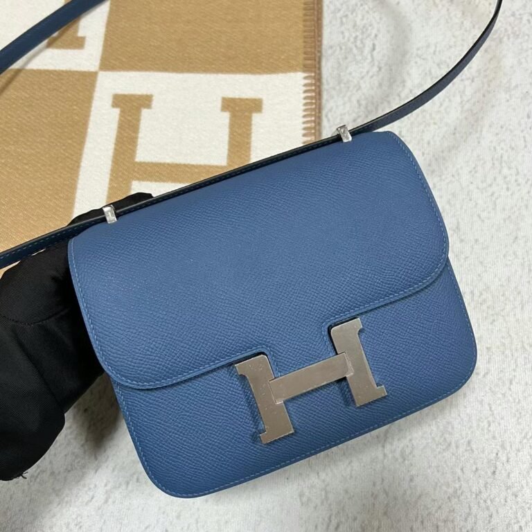 Uncle Bench Hermes Constance Epsom 7R Blue Brume Silver Hardware 19cm Full Handmade