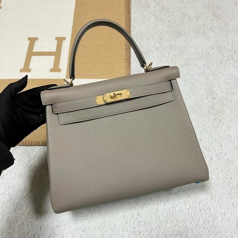 Uncle Bench Hermes Kelly Togo M8 Griss Asphalte Gold Hardware Ghw 28cm Full Handmade