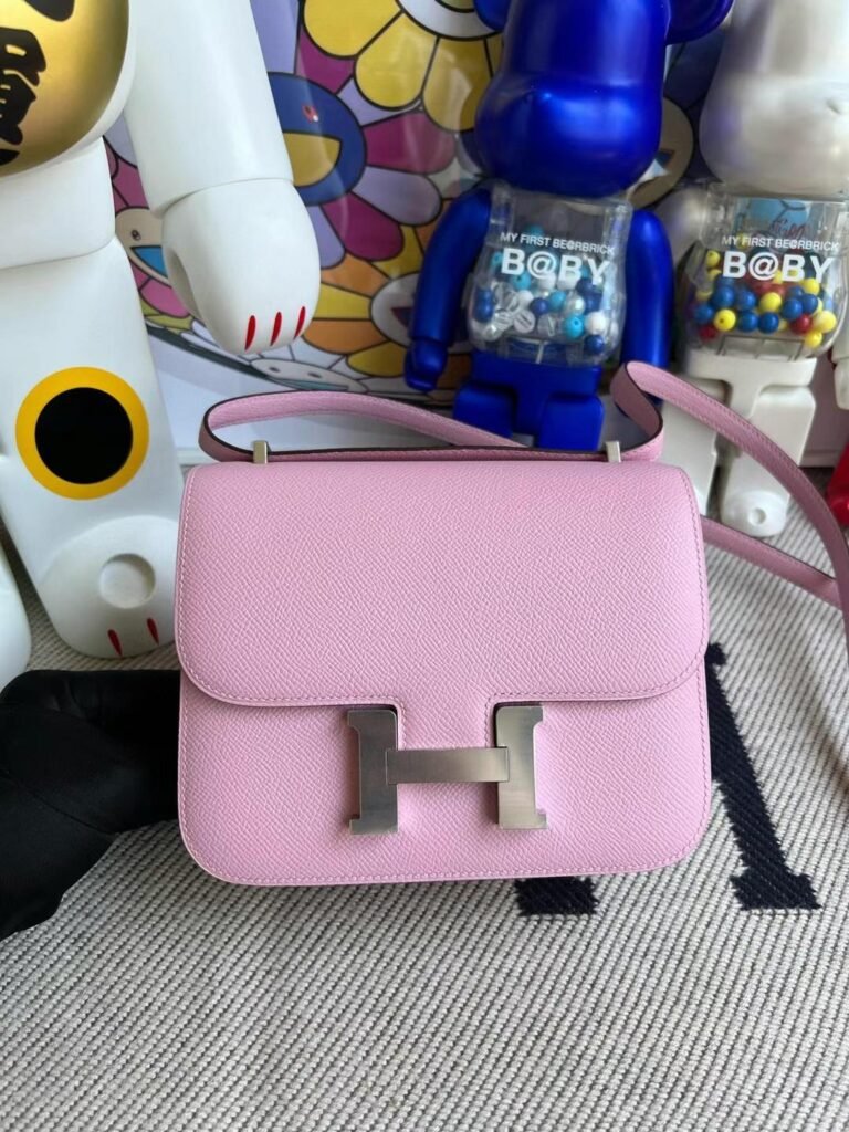 Uncle Bench Hermes Constance Epsom X9 mallow purple Silver Hardware Phw 18cm Full Handmade
