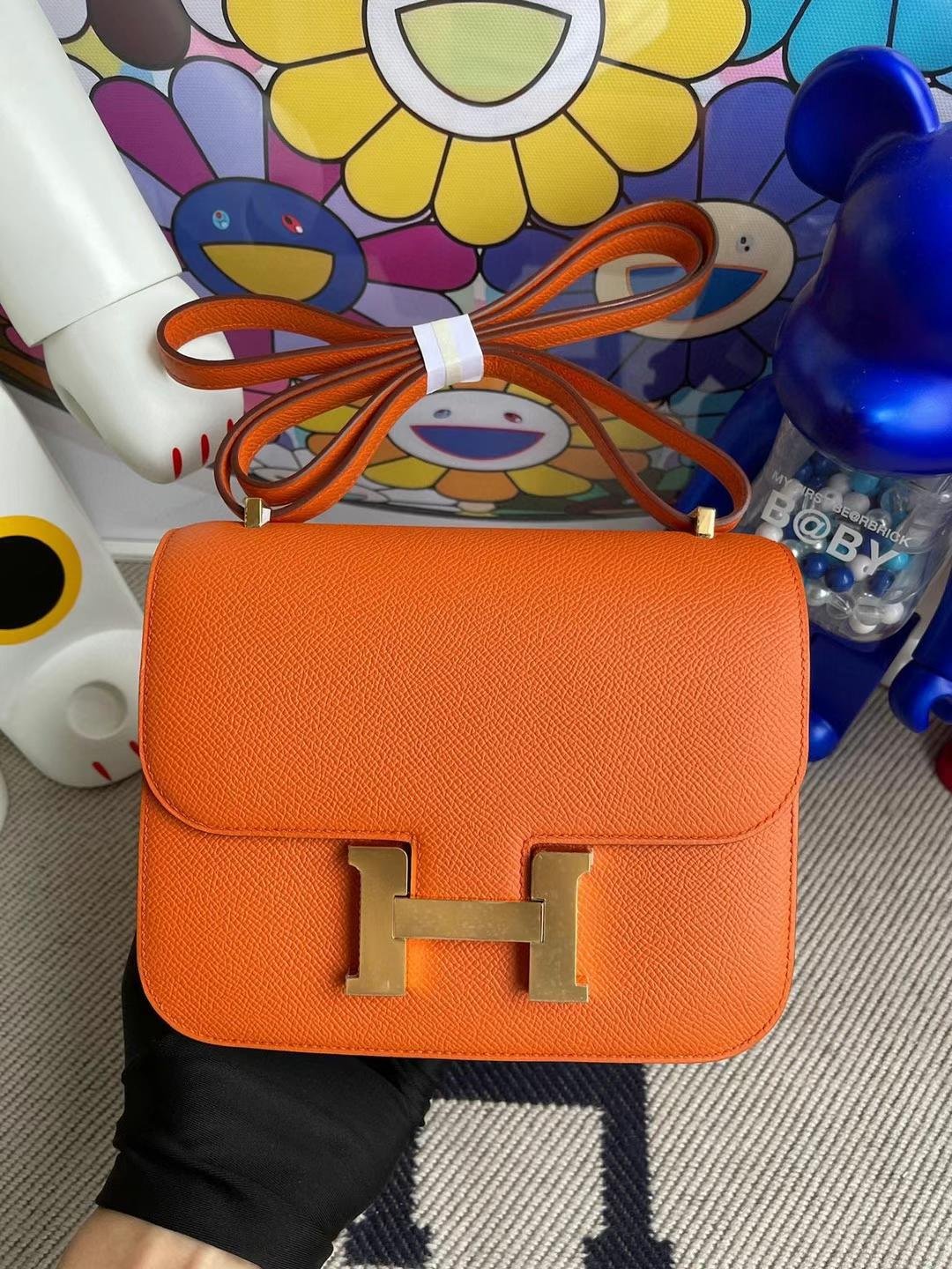 Uncle Bench Hermes Constance Epsom Ck93 Orange Gold Hardware Ghw 18cm Full Handmade