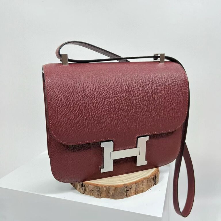 Uncle Bench Hermes Constance Epsom Ck55 Bordeaux red Silver Hardware Phw 24cm Full Handmade